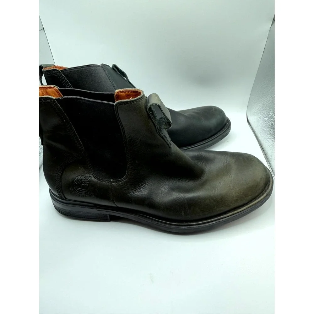 Timberland Mt. Washington City 88580 Mens 12 M Chelsea Black Leather Ankle Boots